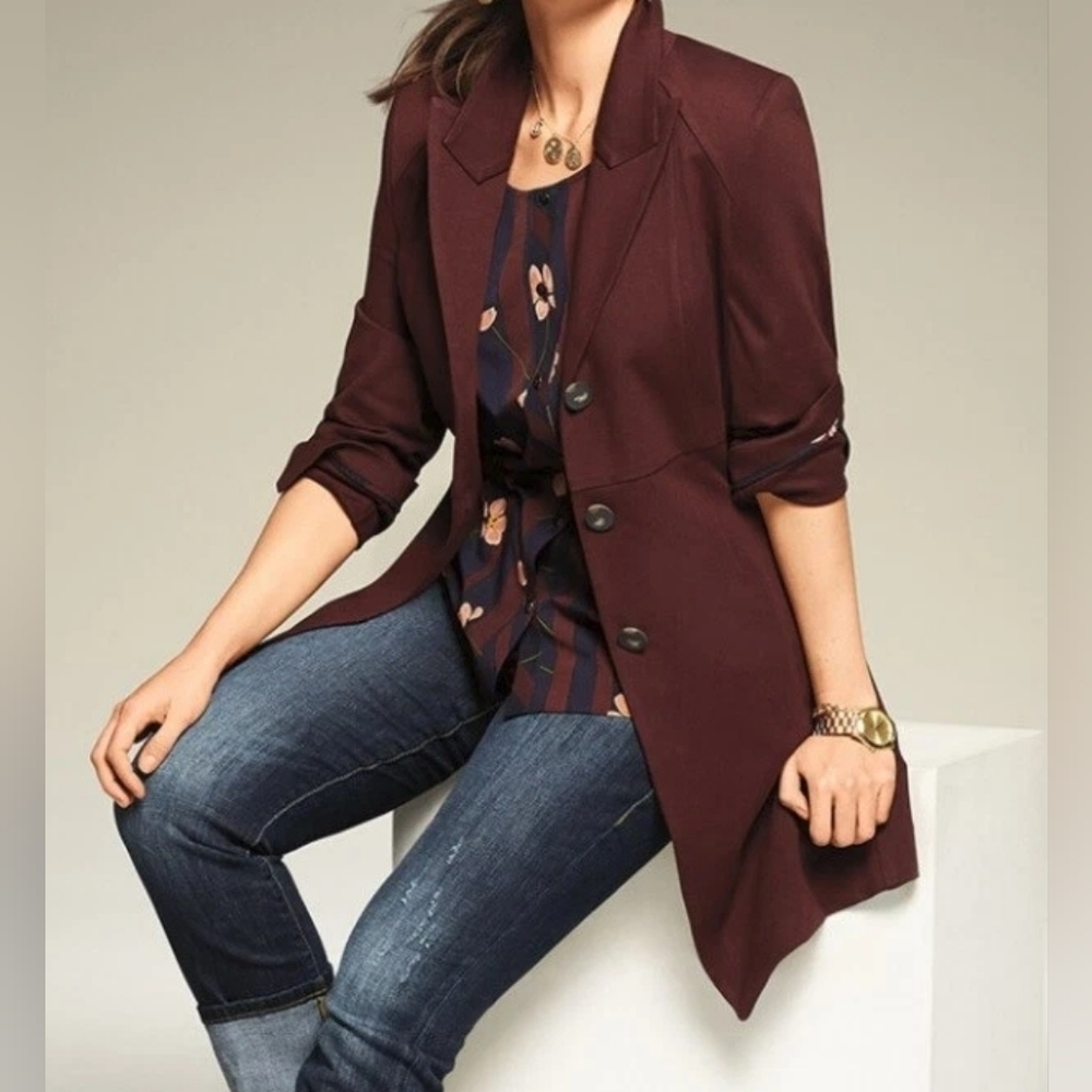 CABI Rich Burgundy Women's Blazer Size Medium.